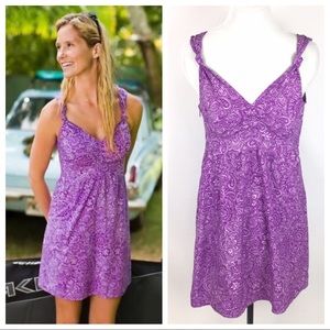 Athleta Nearly Knotical dress in purple paisley